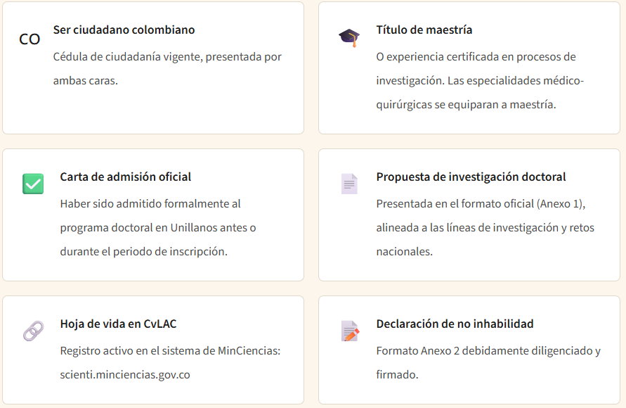 Requisitos para participar